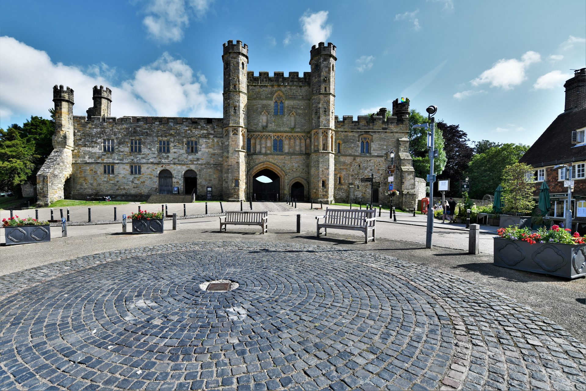 The historic gatehouse of Battle Abbey