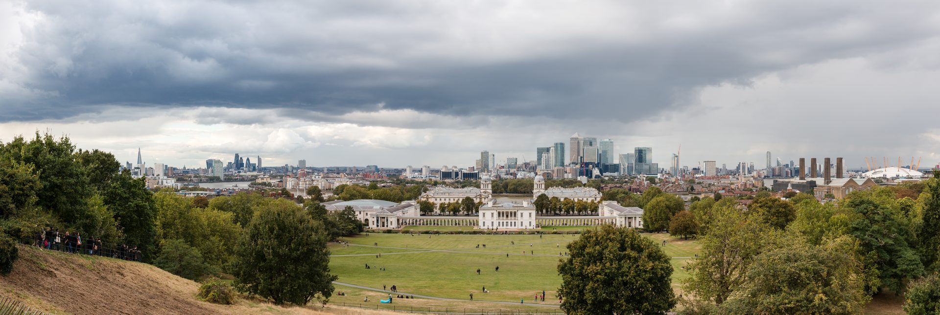 Greenwich and the London skyline seen from the hill