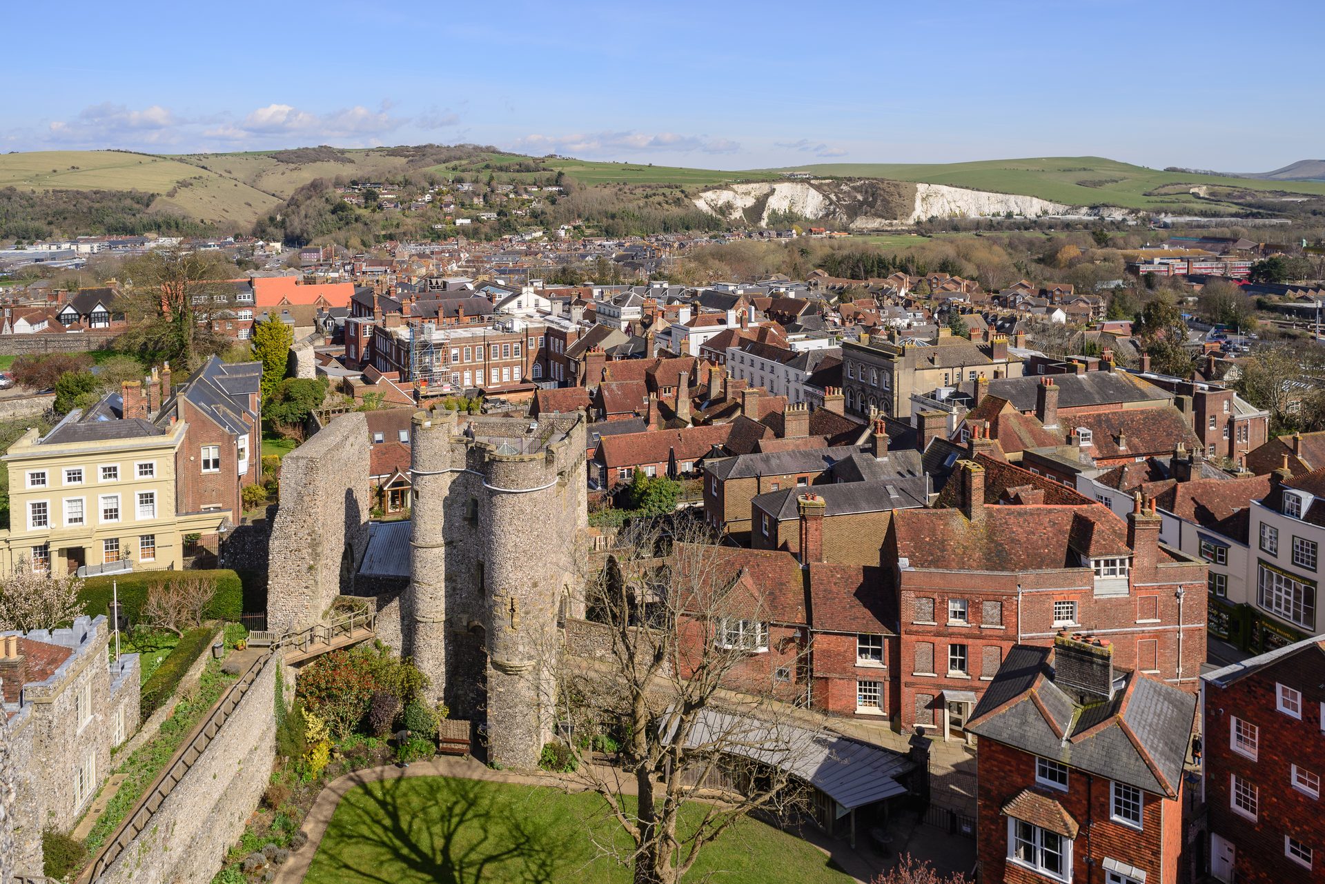 Lewes Castle overlooking the East Sussex town