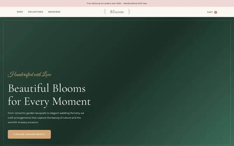 Petal florist website design
