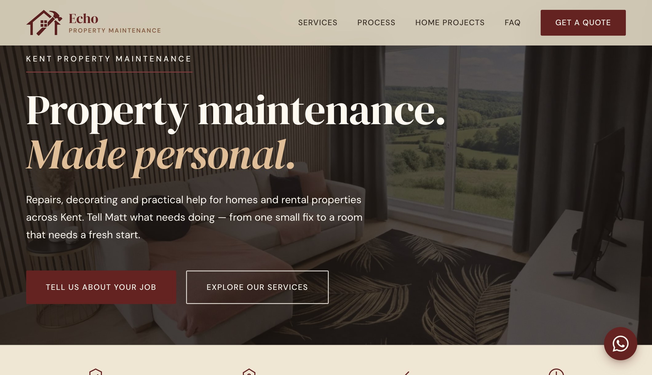 Echo Property Maintenance website with a clear service introduction and enquiry link
